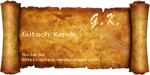 Gutsch Kende névjegykártya